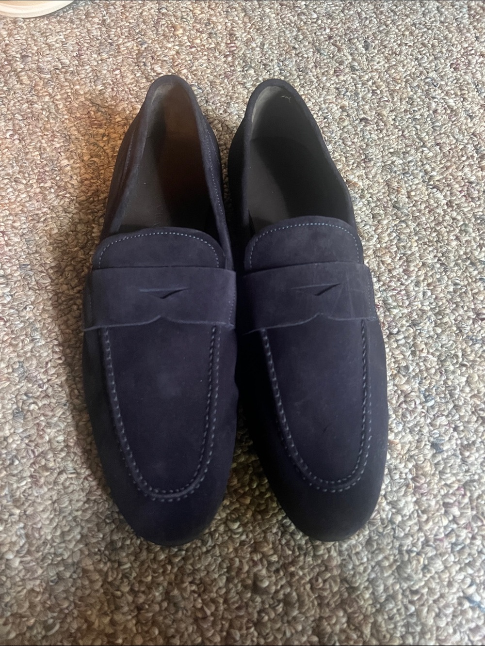 Men's Suede Penny Loafers in Navy brand new never worn